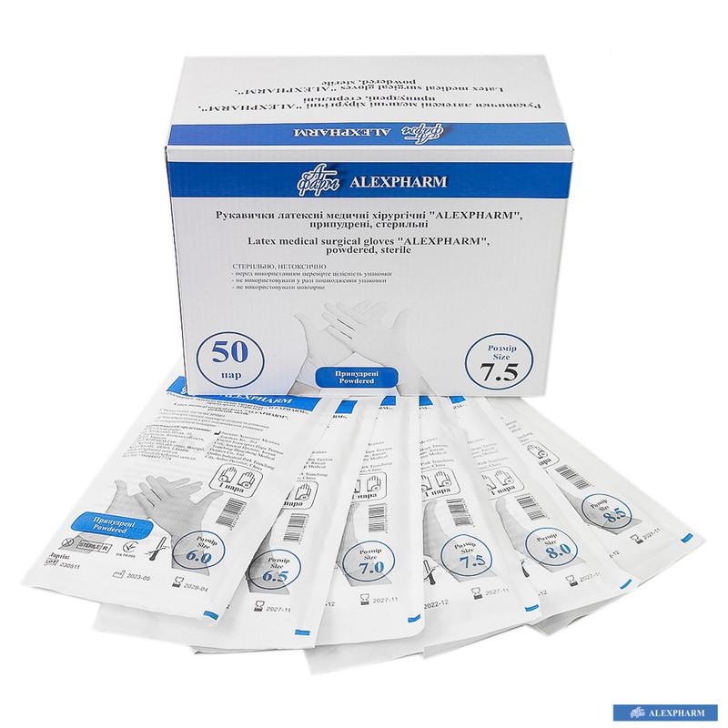 Рук. латек. мед. хірург. "ALEXPHARM", припудрені, стерил., р. 6,5